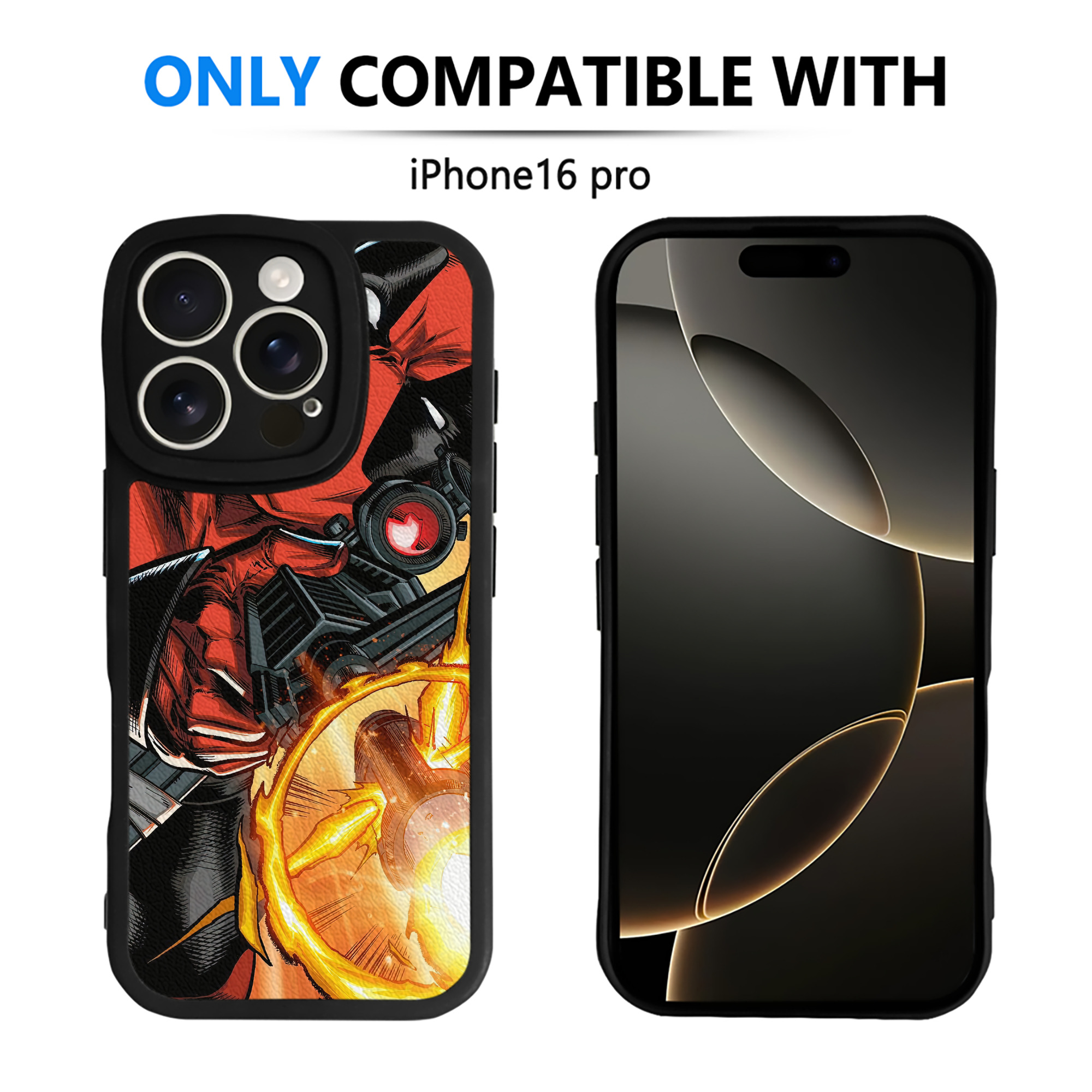 （画像用） Deadpool デッドプール 【iPhone 16シリーズ対応】シリコンスマホケース（レザー調） 材質：シリコン